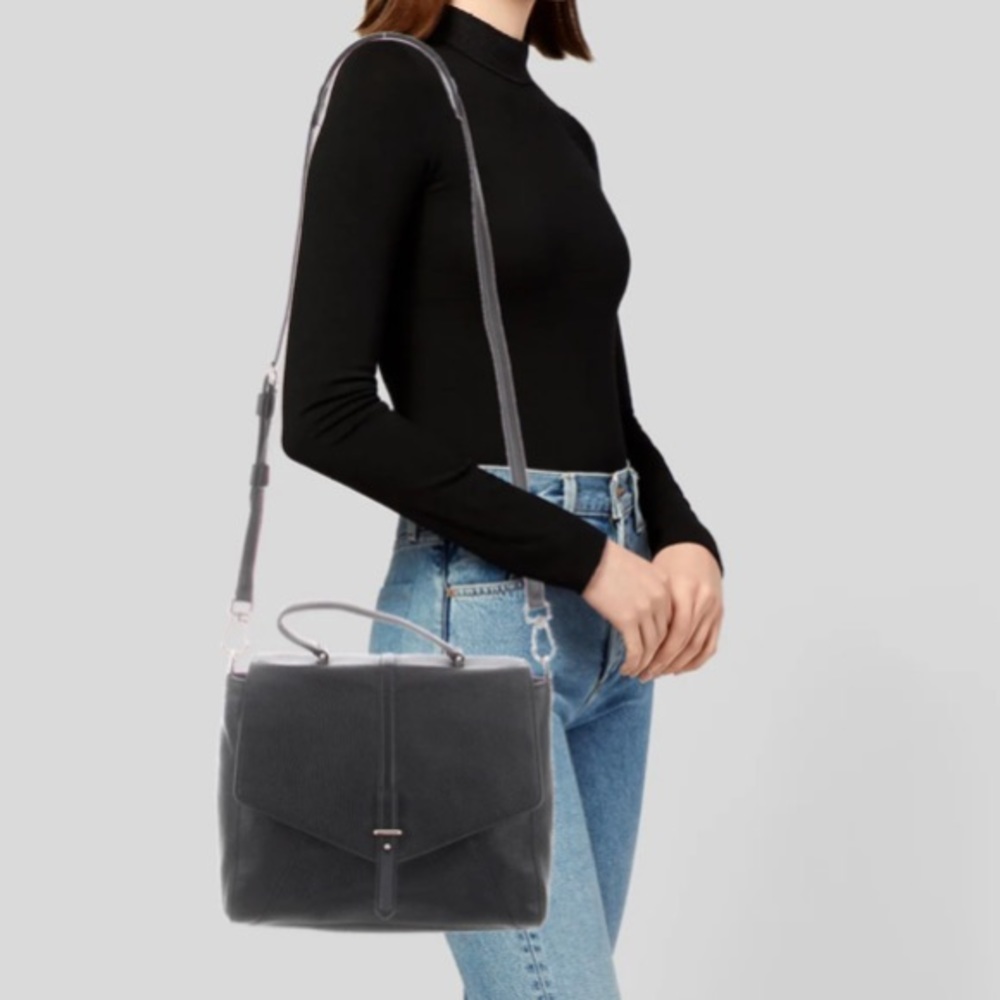 Tory Burch Black Leather Envelope Bag